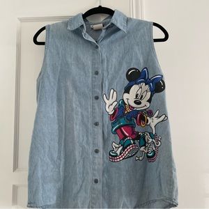 Vintage Minnie Mouse 1980’s Button Up Denim Shirt - Mickey Unlimited